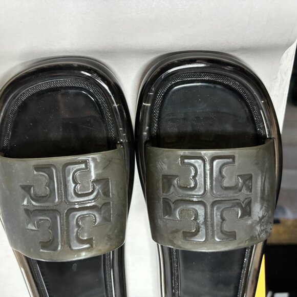 Pre-worn MINT Tory Burch Women's Size 6 Black Bubble Jelly Sandals - Picture 9 of 9